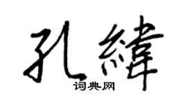 王正良孔纬行书个性签名怎么写