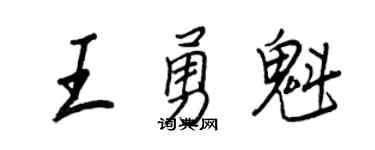 王正良王勇魁行书个性签名怎么写