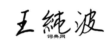 王正良王纯波行书个性签名怎么写