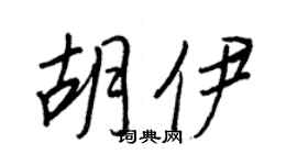 王正良胡伊行书个性签名怎么写