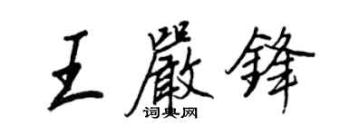 王正良王严锋行书个性签名怎么写