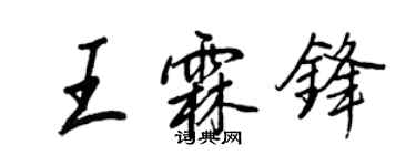 王正良王霖锋行书个性签名怎么写