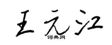 王正良王元江行书个性签名怎么写