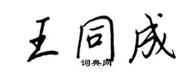 王正良王同成行书个性签名怎么写