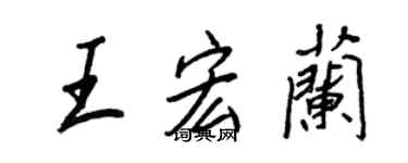 王正良王宏兰行书个性签名怎么写