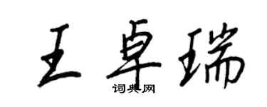 王正良王卓瑞行书个性签名怎么写