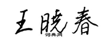 王正良王晓春行书个性签名怎么写
