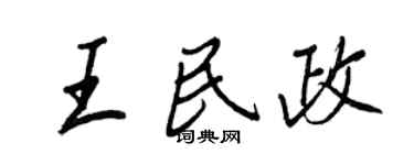 王正良王民政行书个性签名怎么写