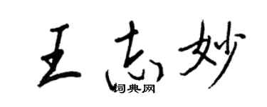 王正良王志妙行书个性签名怎么写