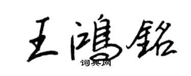 王正良王鸿铭行书个性签名怎么写