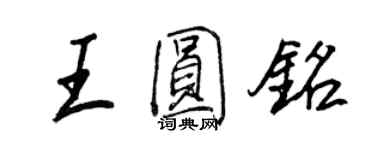 王正良王圆铭行书个性签名怎么写