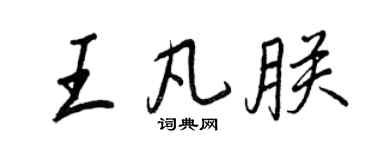 王正良王凡朕行书个性签名怎么写
