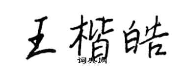 王正良王楷皓行书个性签名怎么写