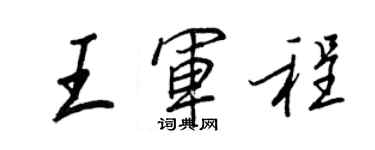 王正良王军程行书个性签名怎么写