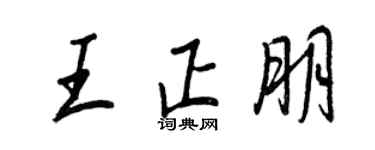 王正良王正朋行书个性签名怎么写