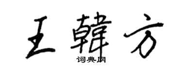 王正良王韩方行书个性签名怎么写