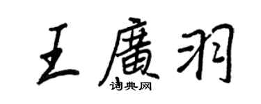王正良王广羽行书个性签名怎么写