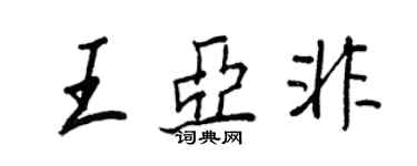 王正良王亚非行书个性签名怎么写