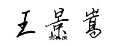 王正良王景嵩行书个性签名怎么写