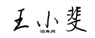 王正良王小斐行书个性签名怎么写