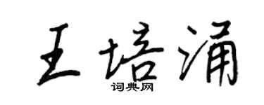 王正良王培涌行书个性签名怎么写