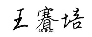 王正良王赛培行书个性签名怎么写