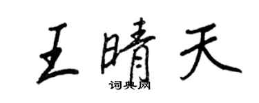 王正良王晴天行书个性签名怎么写
