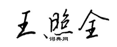 王正良王照全行书个性签名怎么写