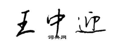 王正良王中迎行书个性签名怎么写
