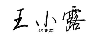 王正良王小露行书个性签名怎么写