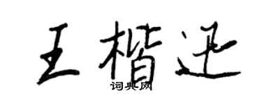 王正良王楷迅行书个性签名怎么写