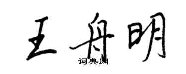 王正良王舟明行书个性签名怎么写