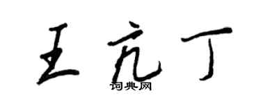 王正良王亢丁行书个性签名怎么写
