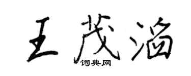 王正良王茂滔行书个性签名怎么写