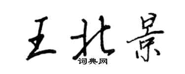 王正良王北景行书个性签名怎么写