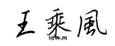 王正良王乘风行书个性签名怎么写