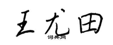 王正良王尤田行书个性签名怎么写