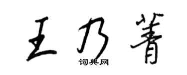 王正良王乃菁行书个性签名怎么写