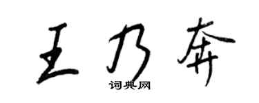 王正良王乃奔行书个性签名怎么写