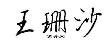 王正良王珊沙行书个性签名怎么写
