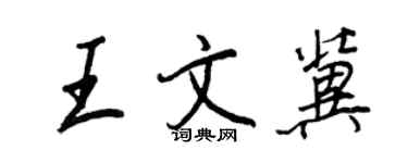 王正良王文冀行书个性签名怎么写