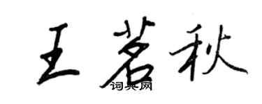王正良王茗秋行书个性签名怎么写