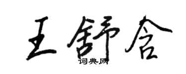王正良王舒含行书个性签名怎么写