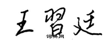 王正良王习廷行书个性签名怎么写