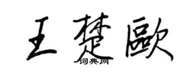 王正良王楚欧行书个性签名怎么写