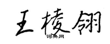 王正良王棱翎行书个性签名怎么写