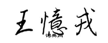 王正良王忆戎行书个性签名怎么写