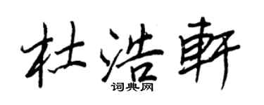 王正良杜浩轩行书个性签名怎么写