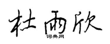 王正良杜雨欣行书个性签名怎么写