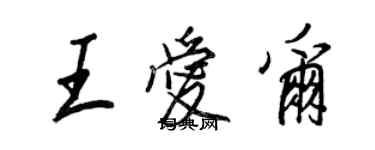 王正良王爱尔行书个性签名怎么写